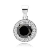 Pandantiv argint cu piatra neagra DiAmanti Z1072C_B-DIA